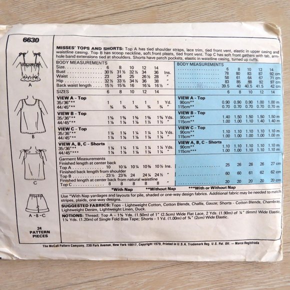 Vintage 70s McCalls 6630 Size 10 Mod Hip 90s Y2k Shorts Slip Top 3 Styles CUT - Picture 3 of 4